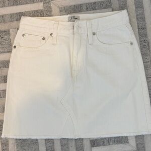J. Crew Off-White Denim Mini Skirt
